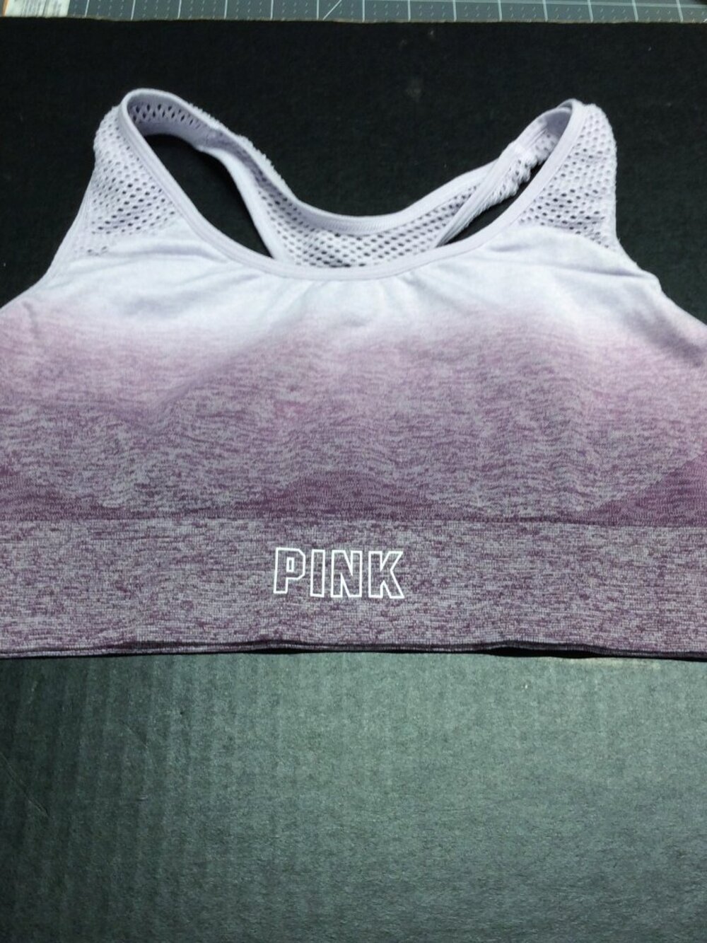 Victoria’s Secret PINK Sport Seamless Crop Purple Sports Bra Racerback Women’s L